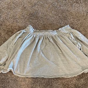 Off the shoulder black and white crop